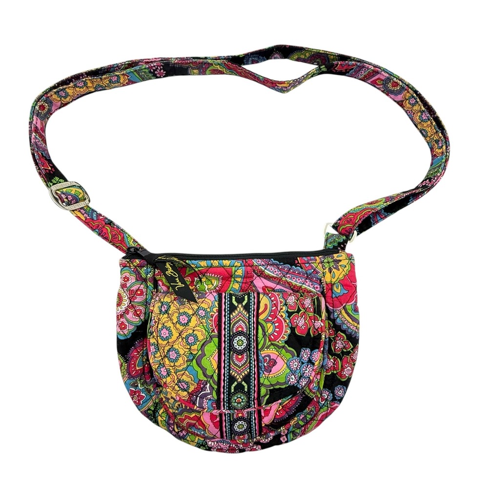 Vera Bradley Saddle Up Crossbody Bag Symphony in Hue Quilted Retired Print